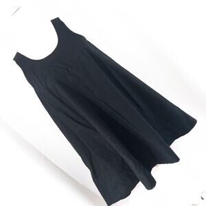 J. CREW! ADORABLE, OVERSIZED SLEEVELESS BLACK COTTON SWING DRESS! SZ XXS